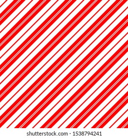 Christmas Candy Cane Stripes Seamless Vector Pattern in Red and White. Popular Winter Holiday Backdrop. Variable Width Stripes. Diagonal Lines Background. Repeating Tile Swatch Included.