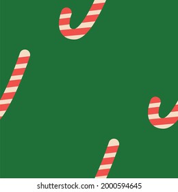 El bastón de caramelo de Navidad raya un patrón sin fisuras en rojo y blanco. Festividad de invierno popular. Patrón de mosaico de repetición