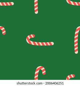 Christmas candy cane stripes seamless pattern in red and white. Popular winter festive background. Repeating tile pattern