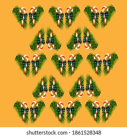 Christmas candy cane and tree background, sweet mood