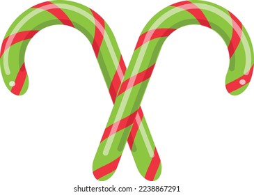 Weihnachtscreme Cane Vektor Art