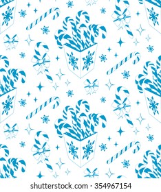 Christmas candy cane. Vector hand drawn Seamless Pattern