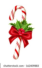 Christmas Candy Cane. Vector Illustration.