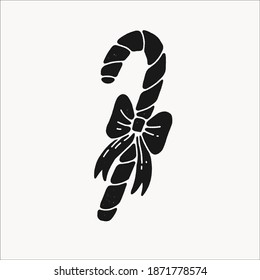 christmas candy cane vector illustration. celebration traditional gift graphic design element, clipart resource for creative projects and gifts.