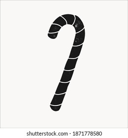 christmas candy cane vector illustration. celebration traditional gift graphic design element, clipart resource for creative projects and gifts.