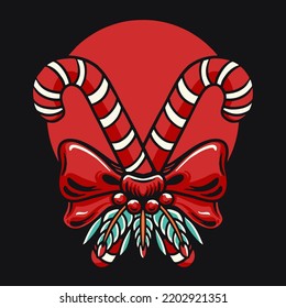 Christmas Candy Cane Vector Illustration