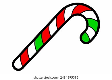Navidades Ilustración vectorial de caña de caramelo