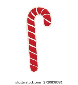 Ilustração do vetor da cana do doce de Natal isolada no fundo branco.