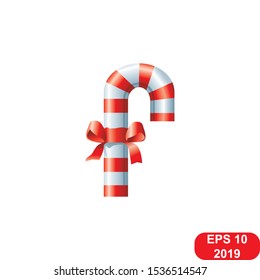 Christmas candy cane vector on a white background