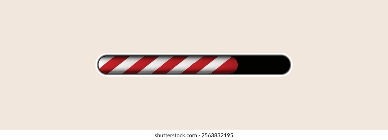 Christmas candy cane wave line with red and white striped loading vector