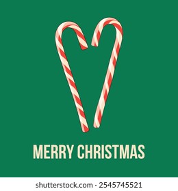 Christmas candy cane. Winter greeting card, print, packaging
