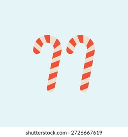 Weihnachten Candy Canes Flat Vektorgrafik