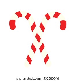Christmas candy canes icon. Vector symbol, isolated design element