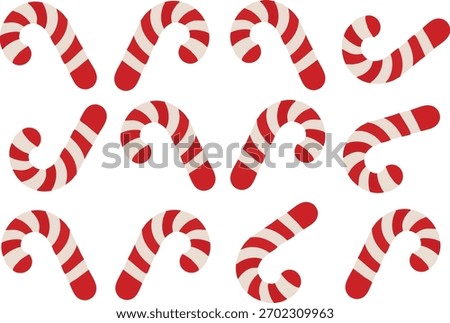 christmas candy canes illustrations in vectors