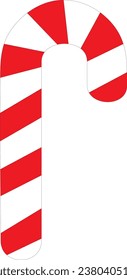 Christmas candy canes stick vector illustration. Traditional Christmas candy with red, white stripes. New Year festival.
