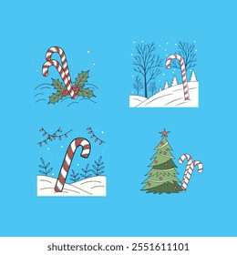 Christmas Candy Canes vector artwork