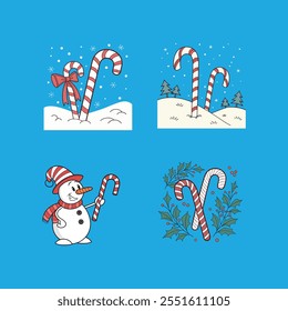 Christmas Candy Canes vector artwork