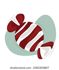 Christmas candy caramel.Red and white stripes