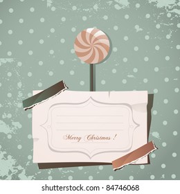 christmas candy card vintage background