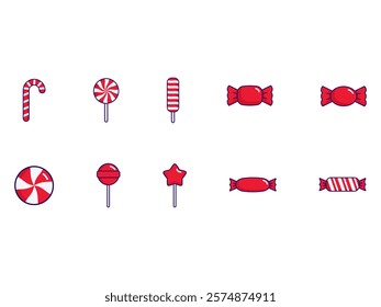 Christmas Candy Clipart Element Set