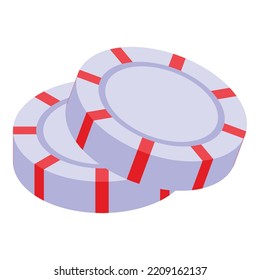 Christmas candy coins icon. Isometric of Christmas candy coins vector icon for web design isolated on white background