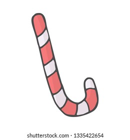 Christmas candy color doodle icon. Vector illustration isolated on white background.