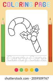 Christmas Candy Cone Coloring Tracing Preschool Activity Workbook