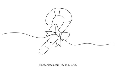 Christmas candy continuous one line art drawing,5