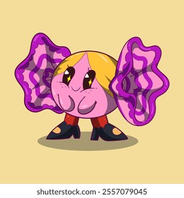 Christmas Candy Cute and Vintage Cartoon Character Design