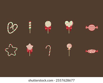 Christmas Candy Design Element Set 