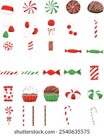 Christmas candy doodle illustration for decoration on Christmas gift party festival.