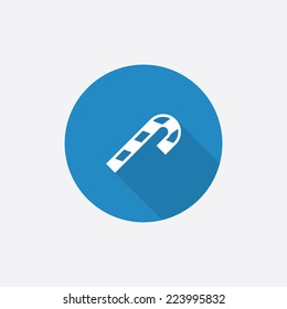 christmas candy Flat Blue Simple Icon with long shadow, isolated on white background  