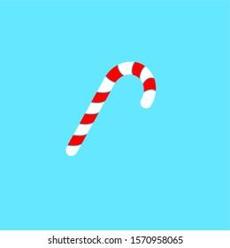 Christmas candy flat icon on blue background