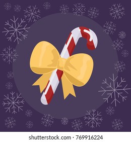 Christmas candy flat vector illustration 