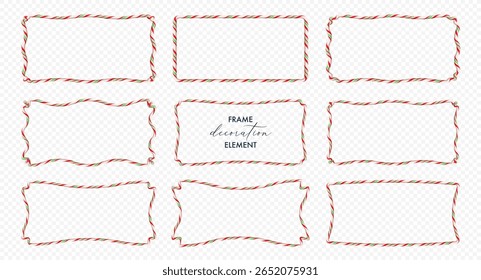 Christmas candy frame vector set