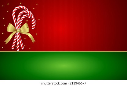 Christmas Candy with Golden Bow Vector illustration, Vector EPS 10, Easy to Edit