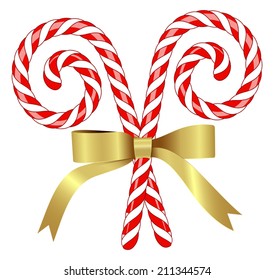 Christmas Candy with Golden ribbon.