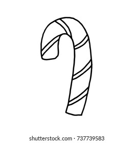 Christmas candy. Hand drawn doodle illustration. Festive decor.