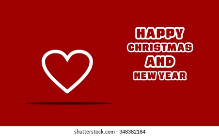 Christmas candy heart decorative template Design, Christmas New Year Flat card illustration