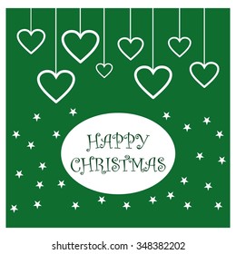 Christmas candy heart decorative template Design, Christmas New Year Flat card illustration