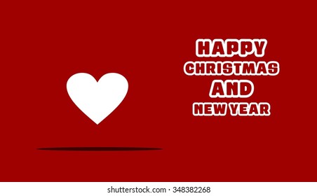 Christmas candy heart decorative template Design, Christmas New Year Flat card illustration