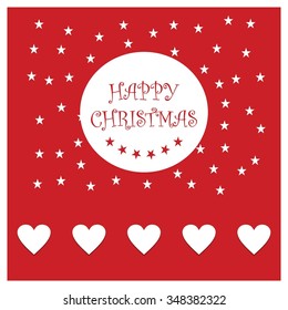 Christmas candy heart decorative template Design, Christmas New Year Flat card illustration