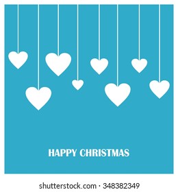 Christmas candy heart decorative template Design, Christmas New Year Flat card illustration