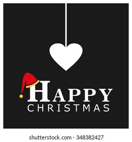 Christmas candy heart decorative template Design, Christmas New Year Flat card illustration