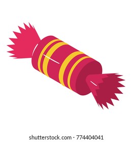 Christmas candy icon. Isometric illustration of christmas candy vector icon for web