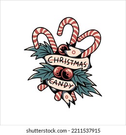 christmas candy illustration vector design