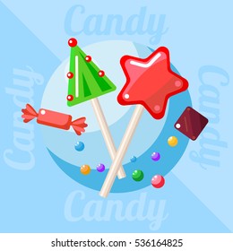 Christmas candy, lollipop collection