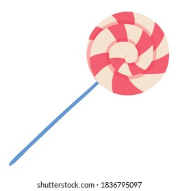 Christmas candy lollipop icon. Flat illustration of Christmas candy lollipop vector icon for web design