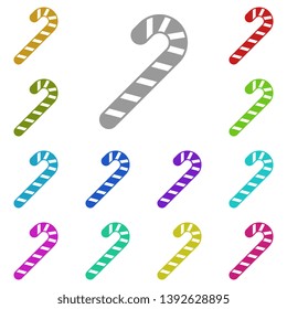 Christmas candy multi color icon. Simple glyph, flat vector of Christmas joy icons for UI and UX, website or mobile application