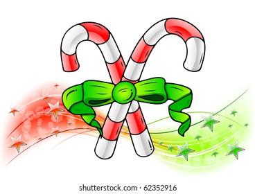 christmas candy on the wave background